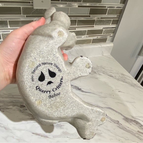 Vintage Quarry Critters Baboo Bear large figurine laying bear stone critter - Picture 9 of 12